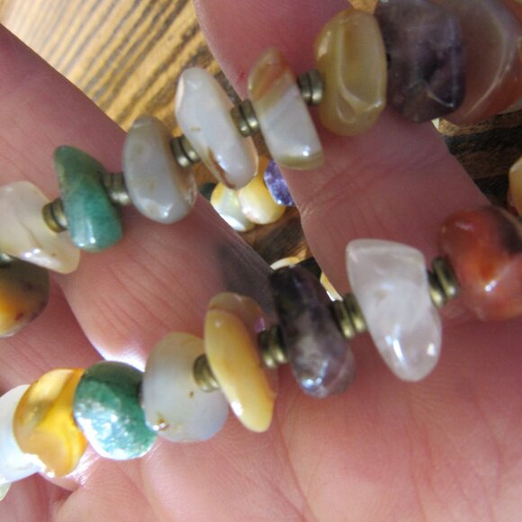 Vintage Chunky Multi Gem Beaded Necklace - Picture 4 of 4